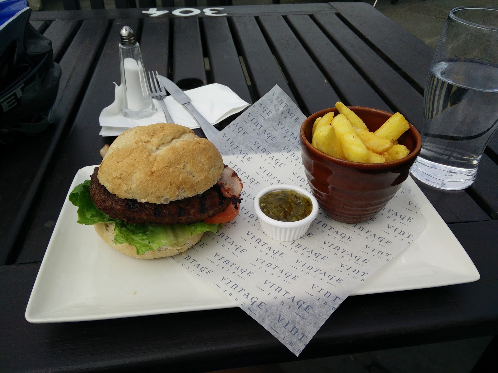 Lunch rations, a 9oz burger and chips