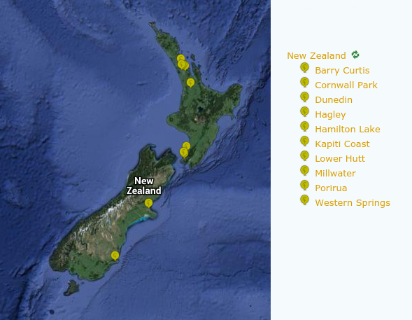 parkrun NZ map